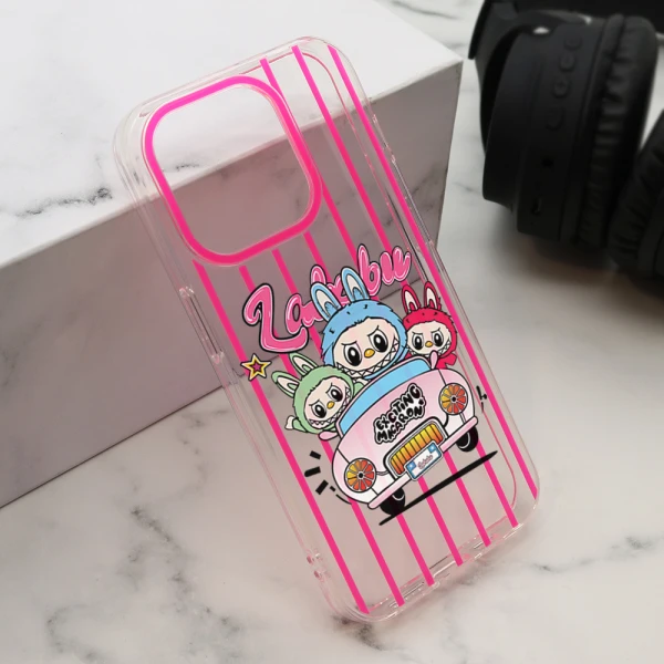 Futrola print party za iphone 15 pro (6.1) pink lbb004