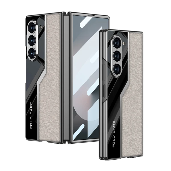 Futrola leather style za samsung f956b galaxy z fold 6 5g zlatna (gkk case)