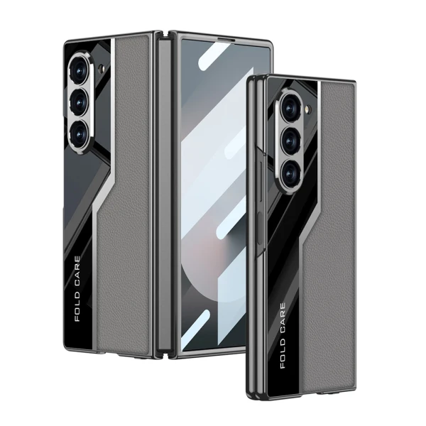 Futrola leather style za samsung f956b galaxy z fold 6 5g siva (gkk case)
