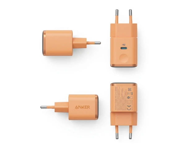ANKER Nano 45W putni zidni punjač sa ekranom, USB-C port, narandžasti