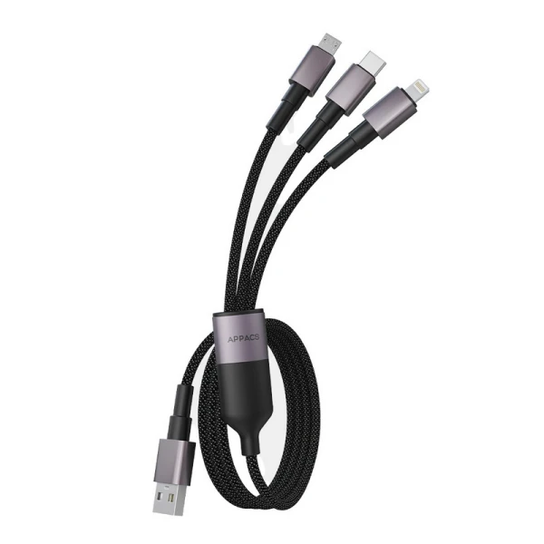 Kabl USB U87 3in1 Type USB A  to Micro/Type C/Lightning APPACS