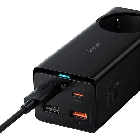 Baseus punjač Gan3Pro 65W AC/2*Usb A/2*Type C + kabl Type C