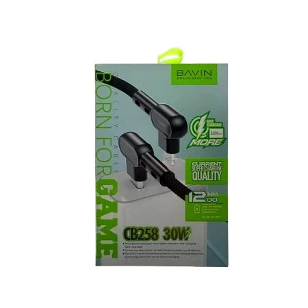 Bavin kabl 90° 30W  1,2m Type C-Lightning bela - CB258PD