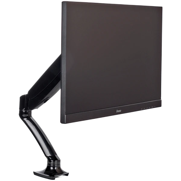 Flexible desk mount for single monitor with height adjustable gas spring. Deskmount with clamp or grommet. Monitor size 10~27'', VESA 75x75 