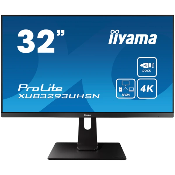 IIYAMA Prolite XUB3293UHSN-B5 Business Monitor - 80 cm (31.5), 4K UHD (3840x2160), IPS LED, 60Hz, 4ms, 350 cdm˛, matte  black ( XUB3293UHSN