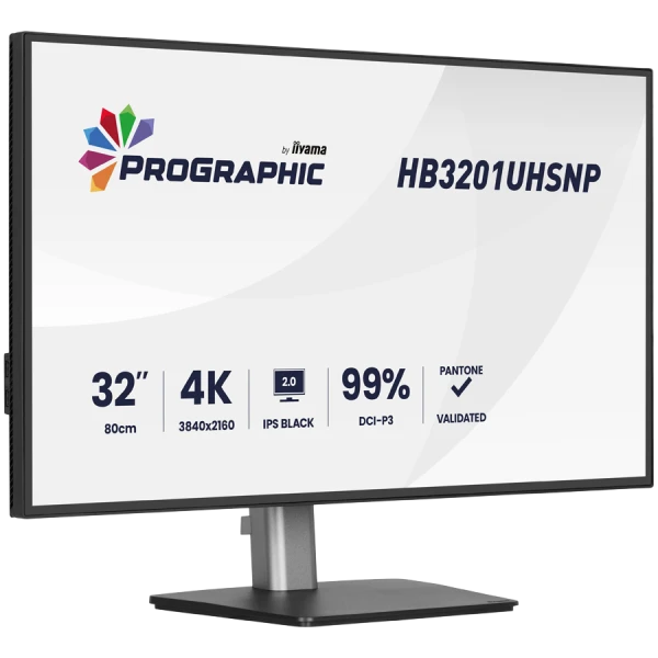 32'' IPS BLACK 2.0 panel, 3840x2160 UHD, DCI-P3 99%, Pantone Certified, Delta E less than 2, USB-C dock LAN 96W PD DP-out, 4ms, 15cm height 