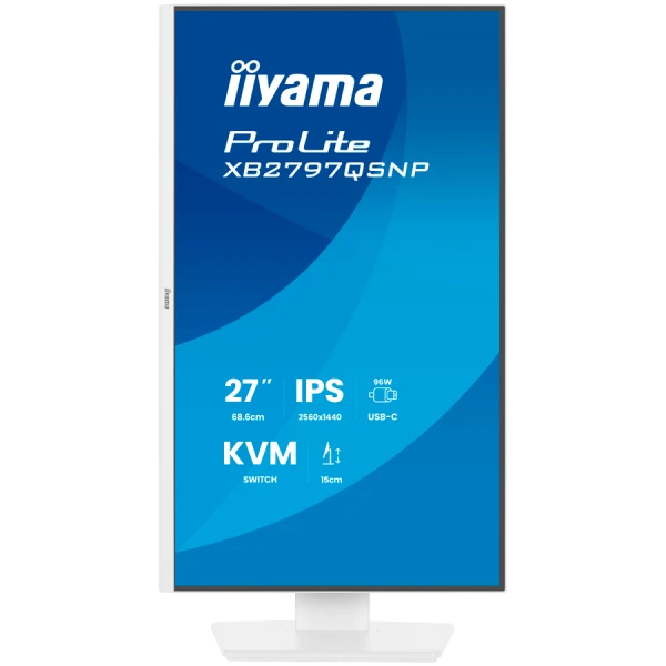 27 IPS panel 2560x1440 EyeComfort 15cm Height Adj Stand USB-C Dock LAN 96W PD DP-OUT 1ms 350cdm2 Speakers USB-C KVM HDMI DisplayPort USB HU