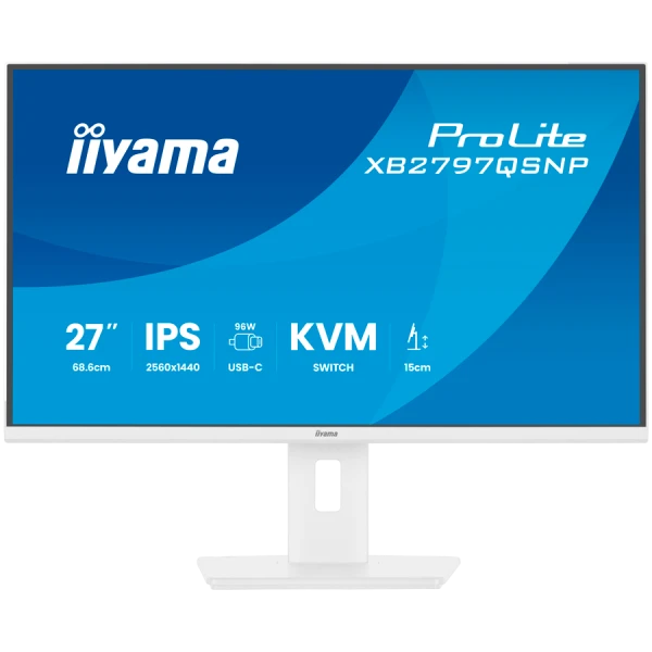 27 IPS panel 2560x1440 EyeComfort 15cm Height Adj Stand USB-C Dock LAN 96W PD DP-OUT 1ms 350cdm2 Speakers USB-C KVM HDMI DisplayPort USB HU