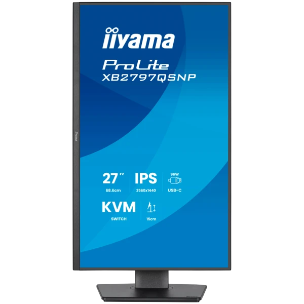 27'' IPS-panel, 2560x1440, EyeComfort, 15cm Height Adj. Stand, USB-C Dock (LAN96W PDDP-OUT) 1ms, 350cdm2, Speakers, USB-C, KVM, HDMI, Displa