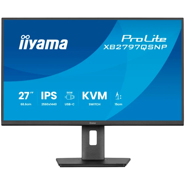 27'' IPS-panel, 2560x1440, EyeComfort, 15cm Height Adj. Stand, USB-C Dock (LAN96W PDDP-OUT) 1ms, 350cdm2, Speakers, USB-C, KVM, HDMI, Displa