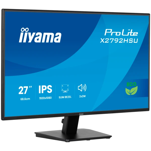 IIYAMA Pro Lite X2792HSU-B1 27 inch IPS 4-side slim bezel, Green Choice, EyeComfort  EyeSafe 2.0, 1920x1080 120Hz, 300cdm, Speakers, HDMI, 