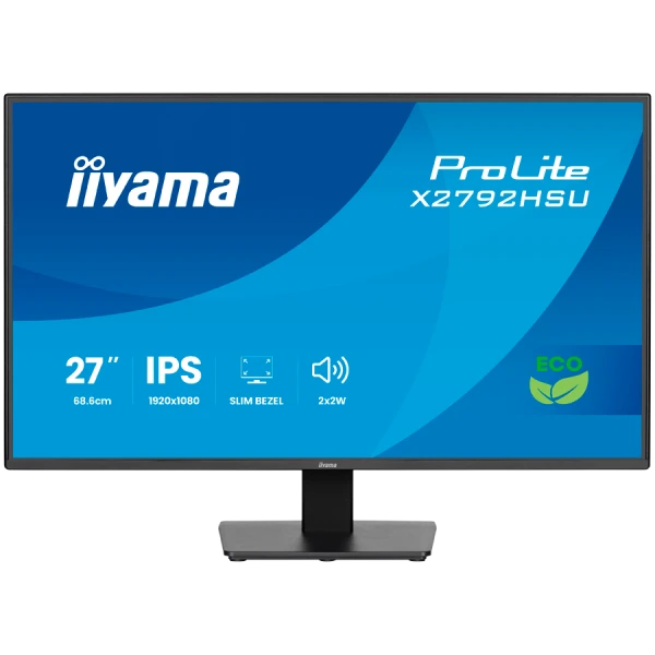 IIYAMA Pro Lite X2792HSU-B1 27 inch IPS 4-side slim bezel, Green Choice, EyeComfort  EyeSafe 2.0, 1920x1080 120Hz, 300cdm, Speakers, HDMI, 