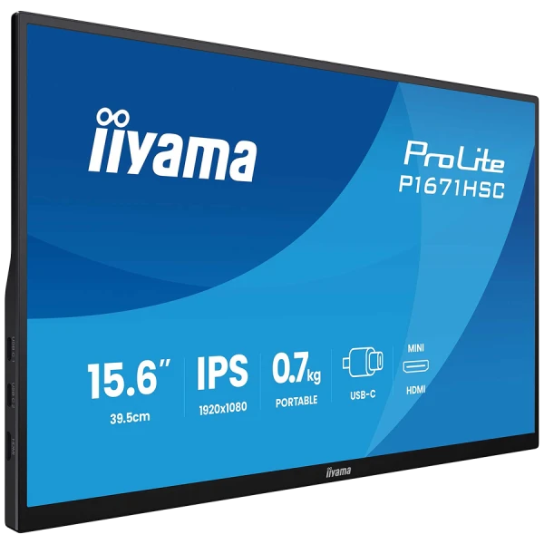 IIYAMA desktop P1671HSC-B! FHD, Speakerc , leather cover , B C ( P1671HSC-B1 ) 