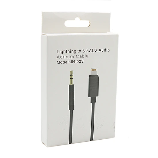 Usb data kabal iphone lightning na 3.5mm (aux) muski jh-023 crni