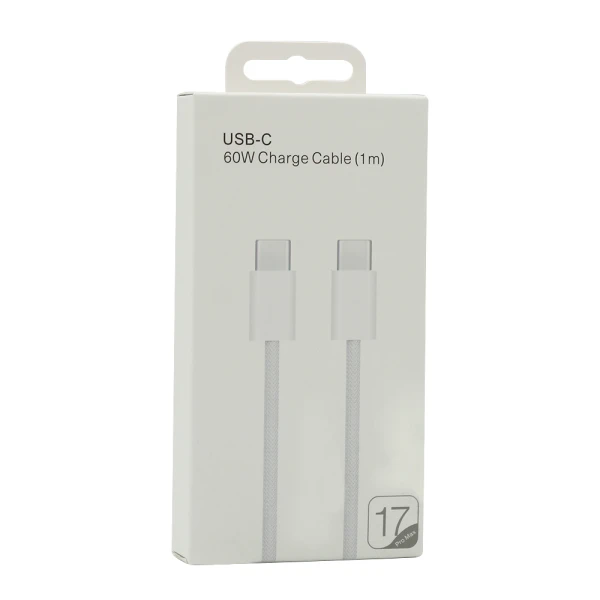 Usb data kabal za iphone 17/air/17 pro/17 pro max type c na type c 60w 1m beli
