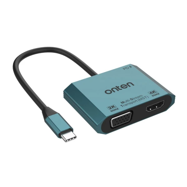 Adapter usb type-c na hdmi (zenski) 4k 60hz + vga (zenski) 2k 60hz 16cm (otn-m205) onten