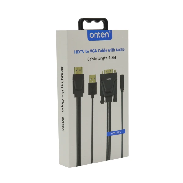 Adapter hdmi na vga sa audio prikljuckom usb 5v/1a + jack 3.5mm 1.8m (otn-5137) onten