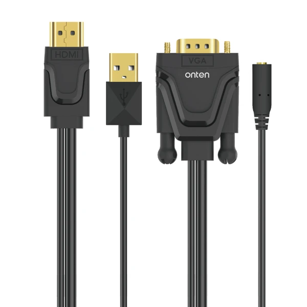Adapter hdmi na vga sa audio prikljuckom usb 5v/1a + jack 3.5mm 1.8m (otn-5137) onten