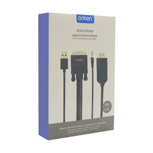 Adapter vga + jack 3.5mm + usb 2.0 na hdmi 1.8m (otn-5152) onten