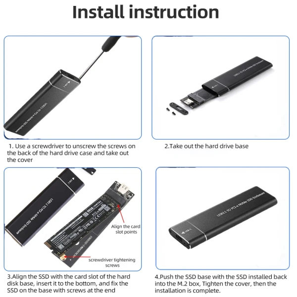 Adapter ssd type c - m.2 nvme ssd crni