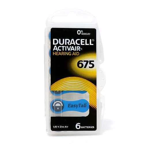 Baterija za slusni aparat zinc air dugmasta 1.45v za675 kutija 6/1 duracell