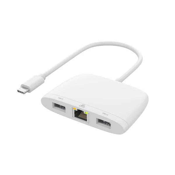 Adapter usb type-c na ethernet rj45 100mbps + usb-a 5gbps + usb-a 480mbps 18cm (otn- uc552d) onten