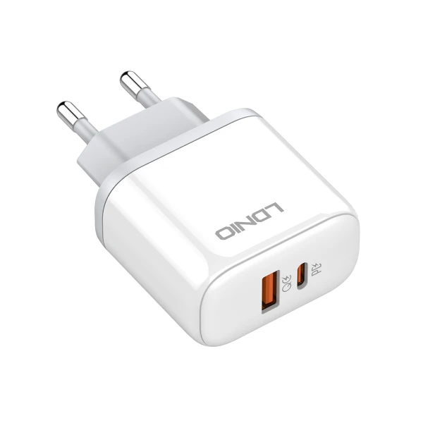 Kucni punjac ldnio a2526c fast 3a/45w pd+qc3.0 type c-type c beli