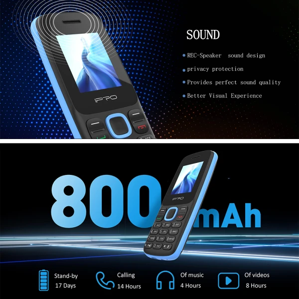 Mobilni telefon ipro a1 mini 1.77 ds 32mb/32mb crno-plavi