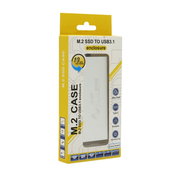 Adapter ssd nvme - usb 3.1 srebrni