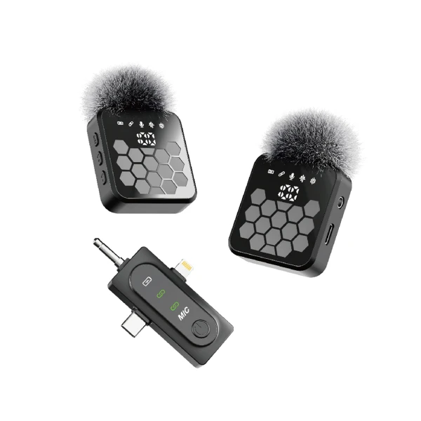 Mikrofon bluetooth moxom mx-ax84 type-c + lightning + 3.5mm jack crni