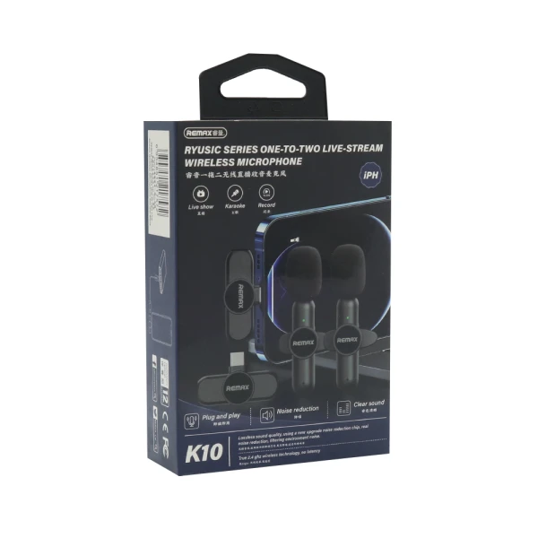 Mikrofon bluetooth remax k10 lightning crni