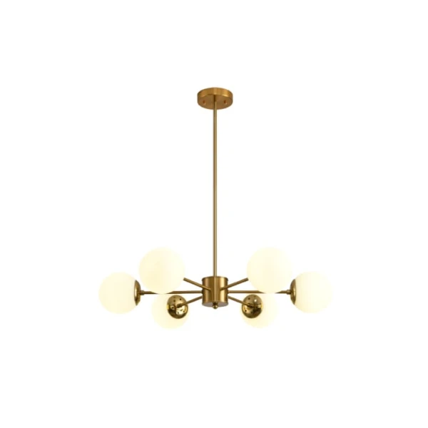 Viseći luster ORBA 6xE27, 720 mm, belo-bakarni