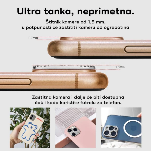 Zastita kamere Cirkon za iPhone X srebrna