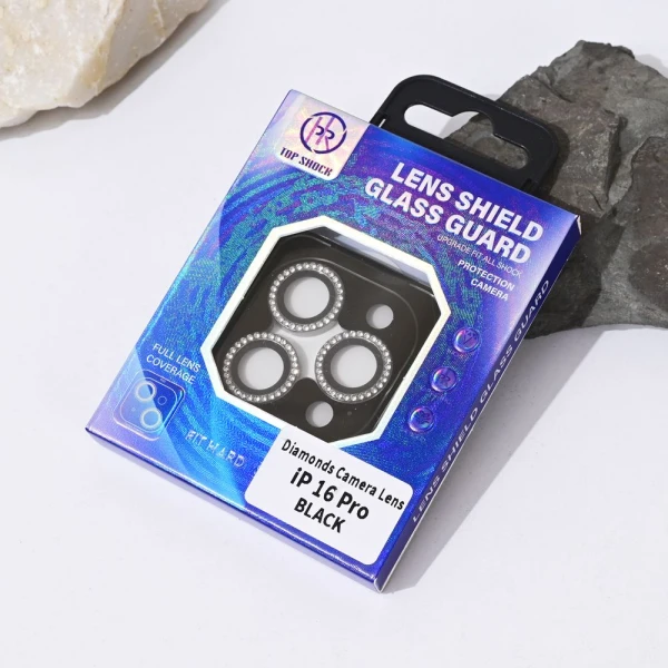 Zastita za kameru Diamond za iPhone 16 Pro 6.3 crna