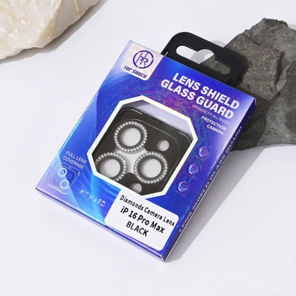 Zastita za kameru Diamond za iPhone 16 Pro Max 6.9 crna