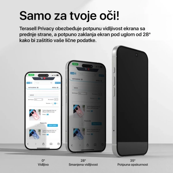 Zastitno staklo Tempered Glass Privacy Teracell Titan 2.5D za Samsung A536B Galaxy A53 5G crni