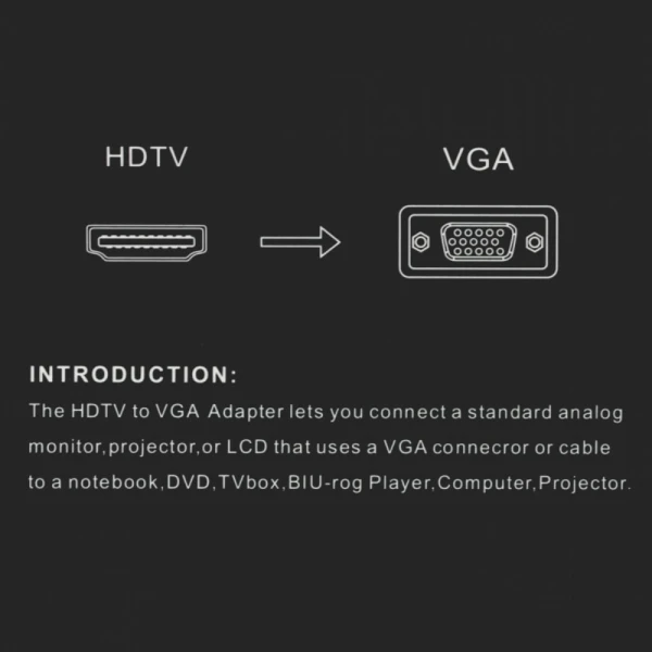 Adapter HDMI M na VGA Z beli JWD-HDMI7