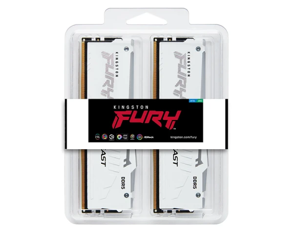 KINGSTON DIMM DDR5 64GB (2x32GB kit) 5600MT/s KF556C36BWEAK2-64 Fury Beast RGB White Expo