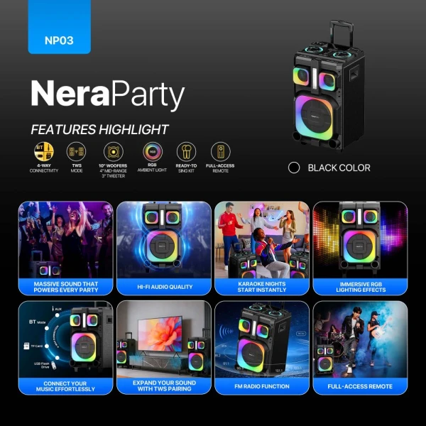 Bluetooth zvucnik Fantech NP03 NeraParty crni