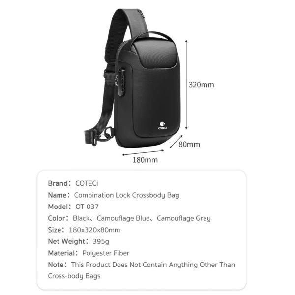 Ranac Coteci Crossbody series crni