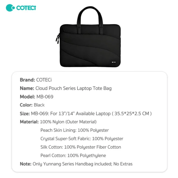 Torba za laptop Coteci MB-069 13-14 inch crna