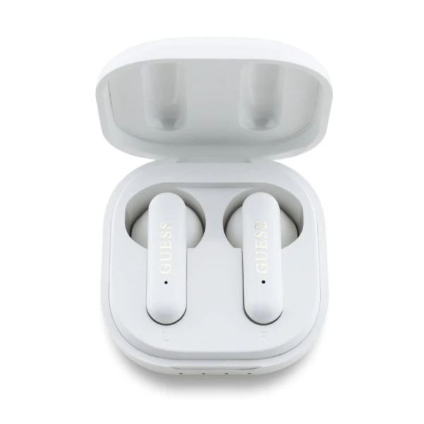 Bluetooth slusalice Guess TWS 4G Metal logo bele (GUTWSJ7HE4GH)