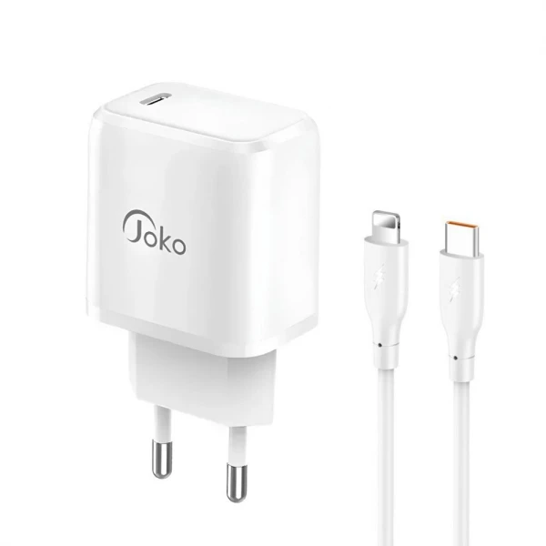 Kucni punjac KONFULON JK91+DC66 PD20W sa PD kablom Type C na iPhone lightning beli