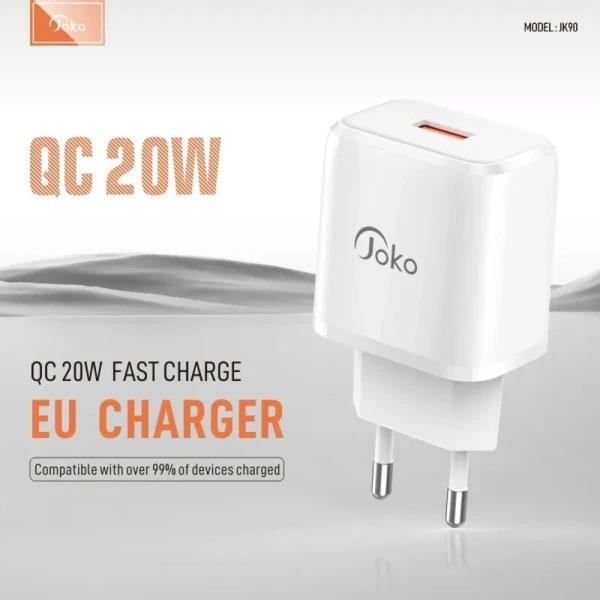 Kucni punjac KONFULON JK90 + DC65 PD20W sa kablom USB na Type C beli