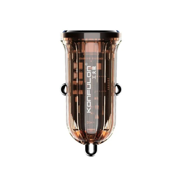 Auto punjac KONFULON C85Q, 3.6A, QC3.0 22.5W, PD 30W transparentan
