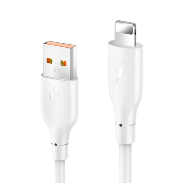 Data kabl KONFULON DC64, 3A, USB iPhone Lightning beli 1m
