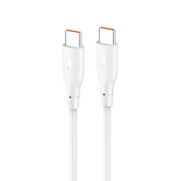 Data kabl KONFULON DC67, 60W, Type C na Type C beli 1m