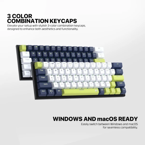 Tastatura Mehanicka Gaming Fantech MK874V2 RGB Atom 63 Mori plava (taro switch)