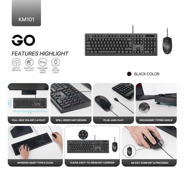 Combo mis i tastatura Fantech GO KM-101 crni