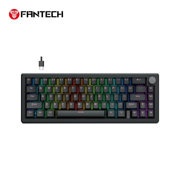 Tastatura Mehanicka Gaming Fantech MK614 Atom x66 Retro crna (ice apricot switch)